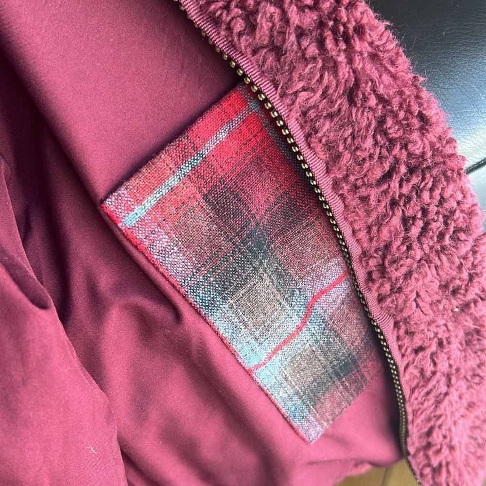 Pendleton Maroon Womens Large Sherpa Jacket In Go… - image 2